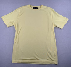 VTG St Croix Shop Luxury Knit Shirt SS Yellow LARGE Cotton Blend USA Resort 80s