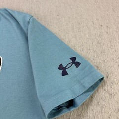 Under Armour Project Rock Shirt Mens Small Blue Brahma Bull Graphic Crew Neck