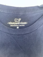 Vineyard Vines Mens M Good Vibes Sailboat Neon Whale Pocket T-Shirt Navy Blue