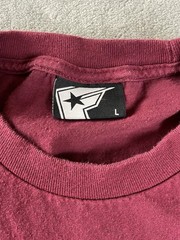 Y2K Famous Stars And Straps Shirt Mens L Logo Burgundy *Pits* Distressed *Mark