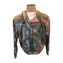 Realtree Hoodie Unisex Hooded Sweatshirt Camouflage XL/XG (16/18) Pink Interior