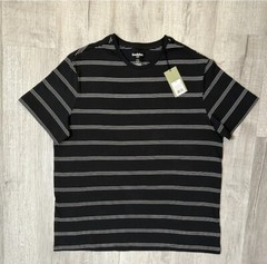 Goodfellow & Co Mens Standard Fit Short Sleeve T-Shirt, Charcoal Stripe Size XL
