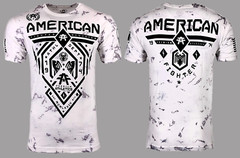 AMERICAN FIGHTER Men’s T-Shirt FAIRBANKS Athletic Biker white MMA S-5XL