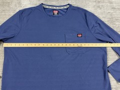Wrangler Shirt Mens Medium Blue Workwesr Longsleeve Cotton Blend Pockets Stretch