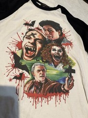 Fright Night 3/4 Sleeve Last Shirt On The Left Size M Horror Vampire Pre Owned