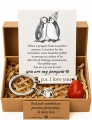 Anniversary Penguin Gift Box Set for Her or Him Romantic Keepsake for Girlfr…