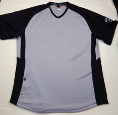 Alleson Athletic Jersey Adult Size M Gray Black V Neck Jack Daniels on Sleeve
