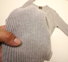 Needles Japan Raglan Thermal Waffle Knit Long Sleeve Small 34″ Chest Grey