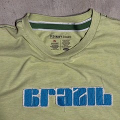 Old Navy Brazil Graphic Y2K Lime Green T-Shirt