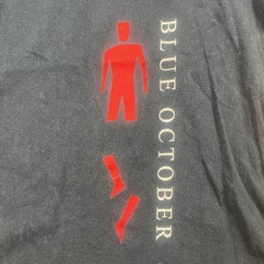 Blue October Vintage Foiled Shirt Adult XL Broken Man Original T Shirt Size XL