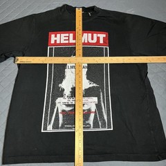 Helmut Lang Hans Tall Tee Black Graphic Print T-Shirt Mens Large