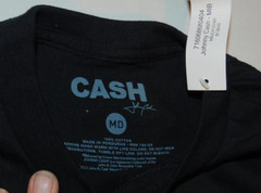 Johnny Cash Mens Black T Shirt Medium Back in Black