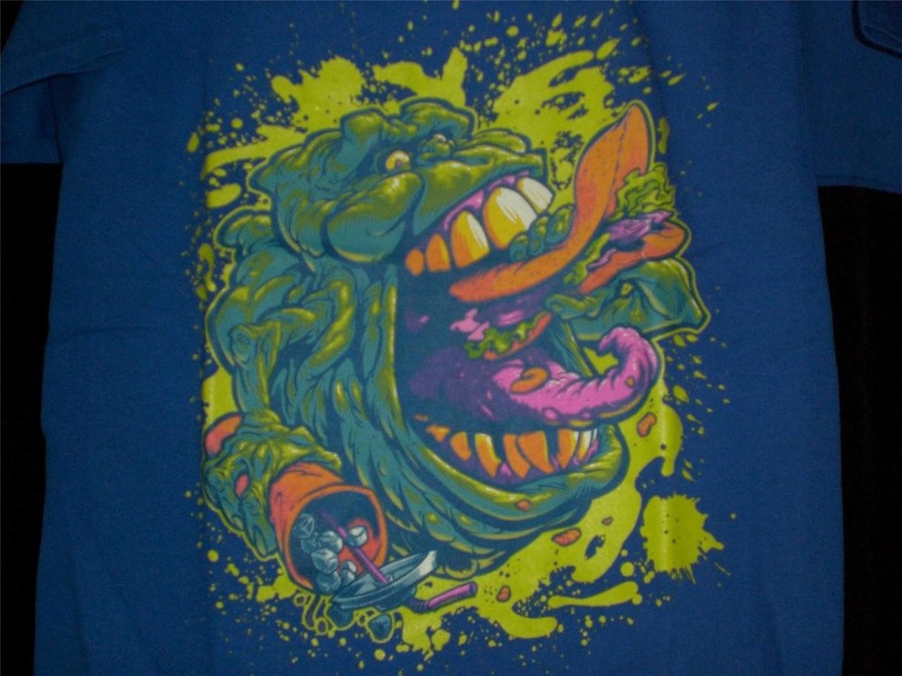 TeeFury Ghostbusters YOUTH LARGE “Ugly Little Spud” Glow in the Dark Shirt BLUE