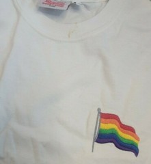 LGBTQ Pride T-Shirts Embroidered LGBT Gay Rainbow Bar USA Shirt Second Irregular