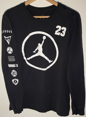 Air Jordan Jumpman 23 MJ Basketball Long Sleeve Graphic T-Shirt Black – L
