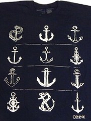 Anchor Navy Nautical Men’s Short Sleeve Graphic T-Shirt Tee Shirt Top