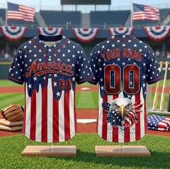 Custom Name USA 250th Anniversary Baseball Jersey Patriotic Eagle 1776-2026