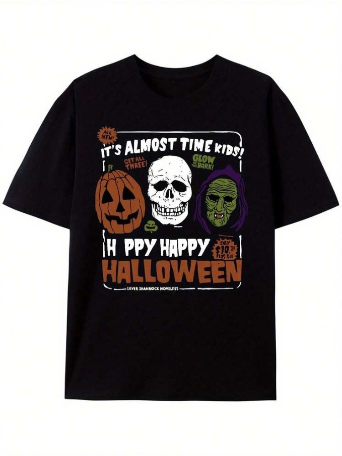 Men’s Halloween III Shamrock Masks T-Shirt 3X (50) Crew Neck Michael Myers XXXL