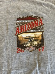 2017 Arizona bike rally T-shirt, Gray, SUNA, Large