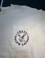 Vtg Chaps Ralph Lauren Single Stitch Pocket T Shirt Large Made In USA 90s Flaws
