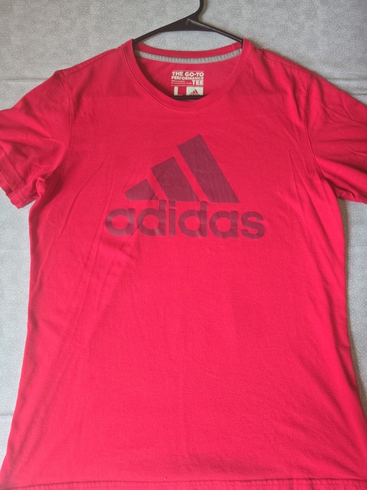 Adidas Climalite Performance Tee Women’s Pink Short Sleeve T-Shirt Size L