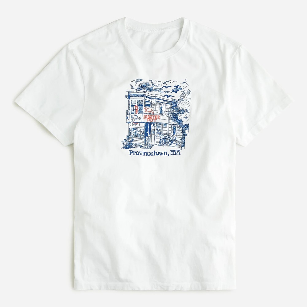 J. Crew Made-in-the-USA Men’s Lobster Pot Graphic T-Shirt Preppy Tee NEW L