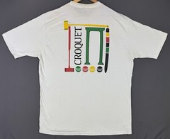 Vintage 90’s Croquet White Shirt Promo Sports XL Color Rare Game Art
