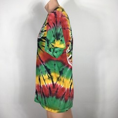 VTG 90s Orange Beach Alabama Vacation Tee Tie-Dye All Over Print T-shirt Rasta L