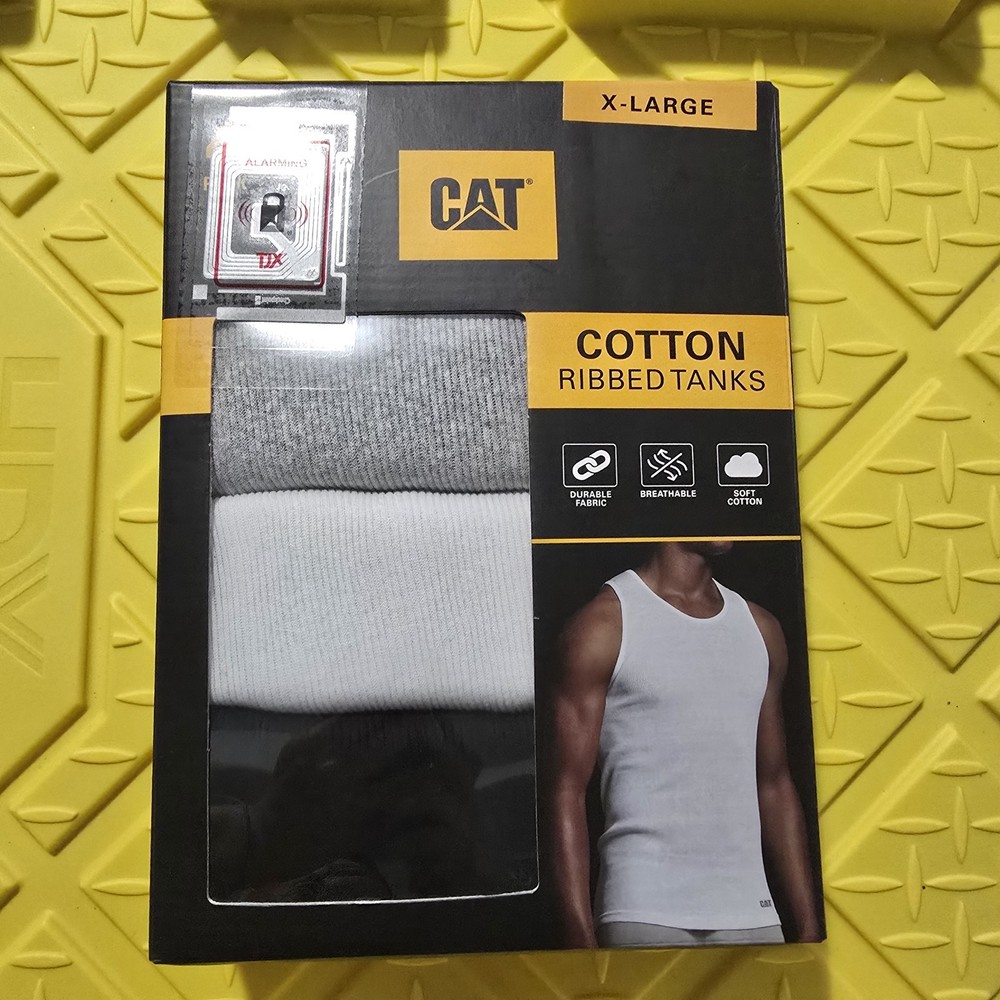 Caterpillar Mens 4-Pack Tanks Tops Undershirts Cotton Blend CAT XL