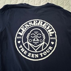 Lesser Evil Shirt Adult Medium Blue The Zen Tour Graphic Tee Popcorn Danbury CT