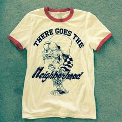 THERE GOES THE NEIGHBORHOOD RINGER T SHIRT biker punk metal patch jacket badge