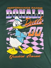Disney Donald Duck Performance Racing Graphic T-Shirt~Adult Size Large~Preowned