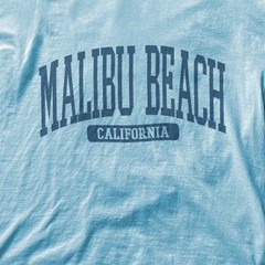 Malibu Beach California Souvenir Beach, Retro, Minimalist T-Shirt Light Blue