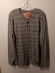 Brooklyn Cloth Shirt Men’s Size XL Gray Striped Crew Neck Long Sleeve Shirt
