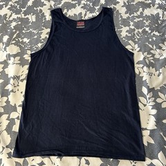 MINT Vtg 90s Expressions Blank Tank Top Navy L USA Single Stitch Paper Tag