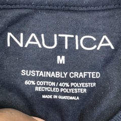 Nautica Shirt Mens Medium Blue Sailing Graphic Tee Tagless Nautical Long Sleeve