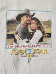 Tim McGraw Faith Hill Shirt Soul 2 Soul Concert Tour 2006 cities White XL