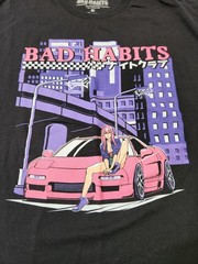 Bad Habits Anime Pink Car 2024 Black T-Shirt XL