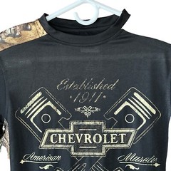 Chevrolet American Muscle Shirt Small Realtree Xtra Camo Trim Black Short Sleeve