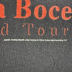 Vintage 2000 Andrea Bocelli World Tour T Shirt Men’s Medium Y2K Concert Tee