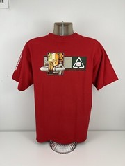VTG Y2K Jnco Jeans Red Graphic T Shirt Men Size M Medium USA Made Cotton S/S EUC