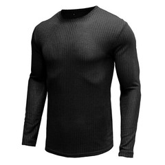 Zonbailon men’s t-shirt solid color breathable slim fit base shirt long sleeve