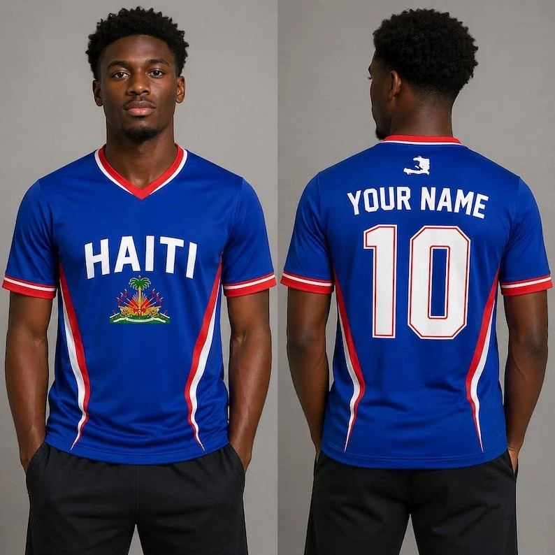 Custom Haiti Soccer Football custom name 3D shirt VK13604