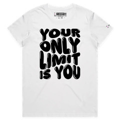 VOICEART Your Only Limit Is You Quote Motivational T-Shirt with Premium Graphic