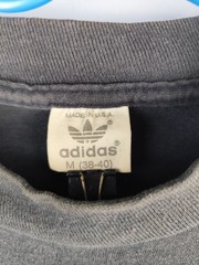 VINTAGE 90s Adidas Sport Embroidered T-Shirt Black Single Stitch Made in USA M