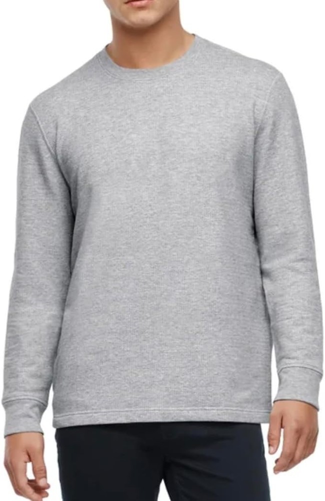 Orvis Men’s Long Sleeve Crew Neck Shirt Pullover Textured Ribbed Gray Small