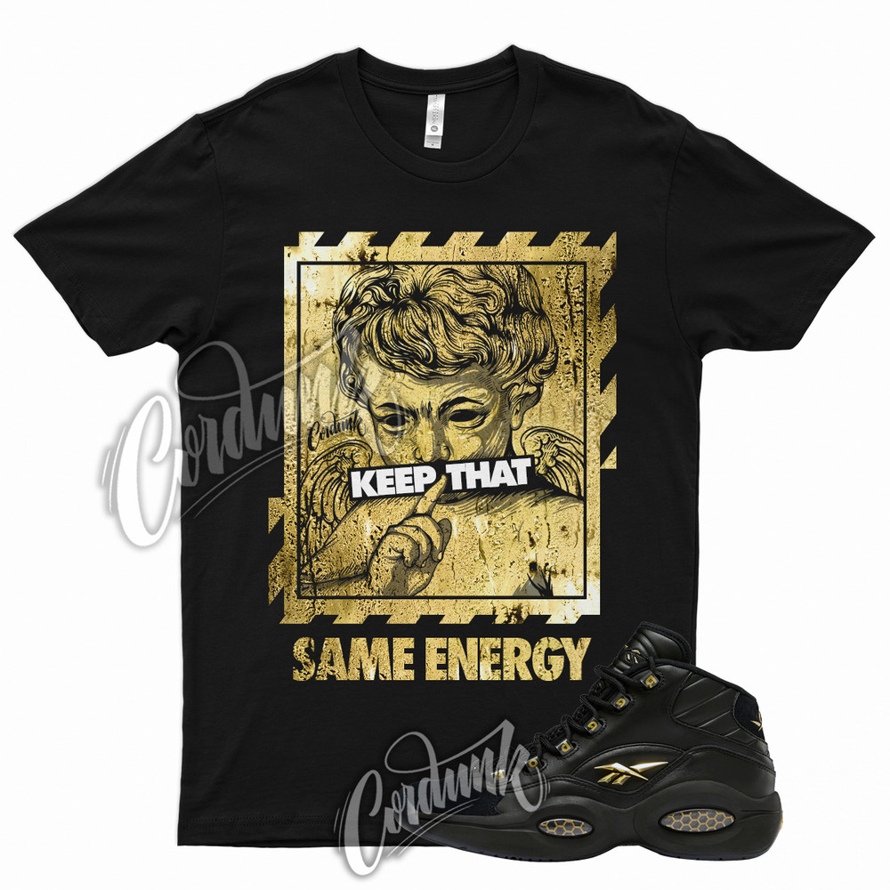 ENERGY T Shirt for Question Mid Black Metallic Gold Toe DMP 1 6 7 95 97 3