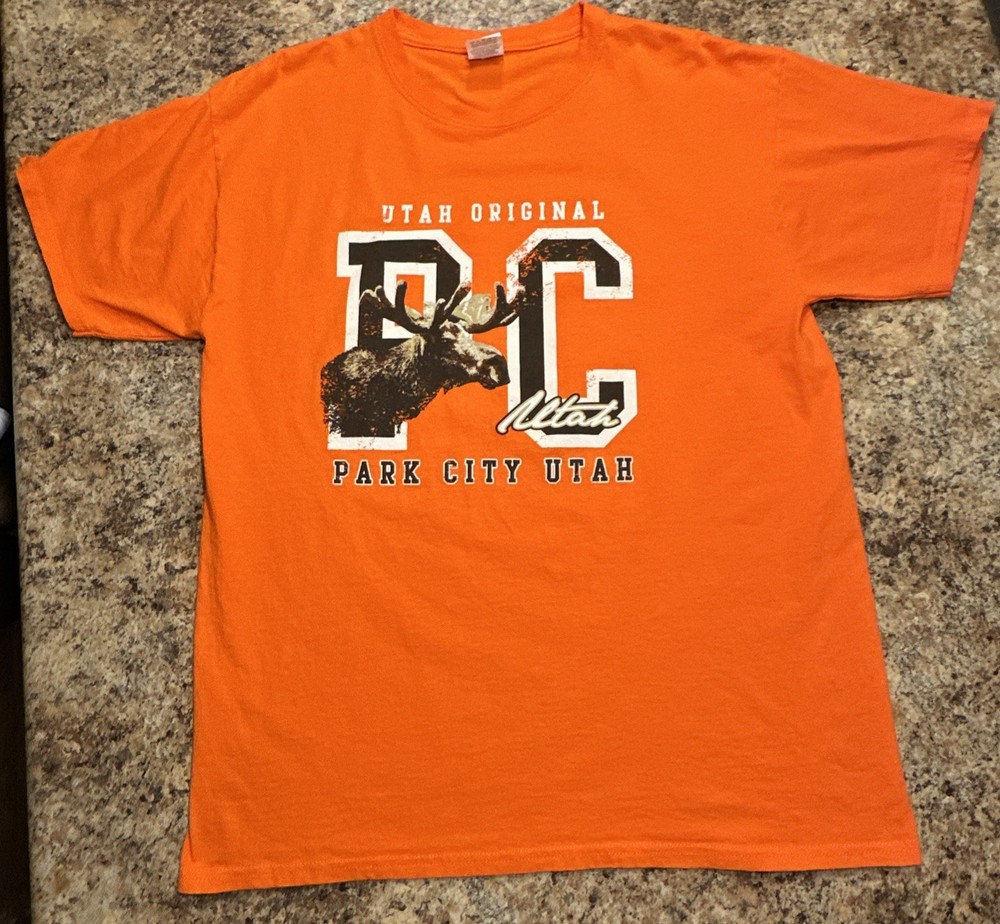 Park City Utah Graphic T Shirt Mens Orange Large