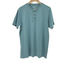 Mountain Warehouse Men’s Henley Shirt Turquoise Organic Cotton Sz L Sustainable