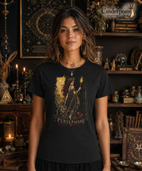 Persephone Goddess T Shirt Dark Fantasy Gothic Pagan Underworld Queen Tee XS-5XL